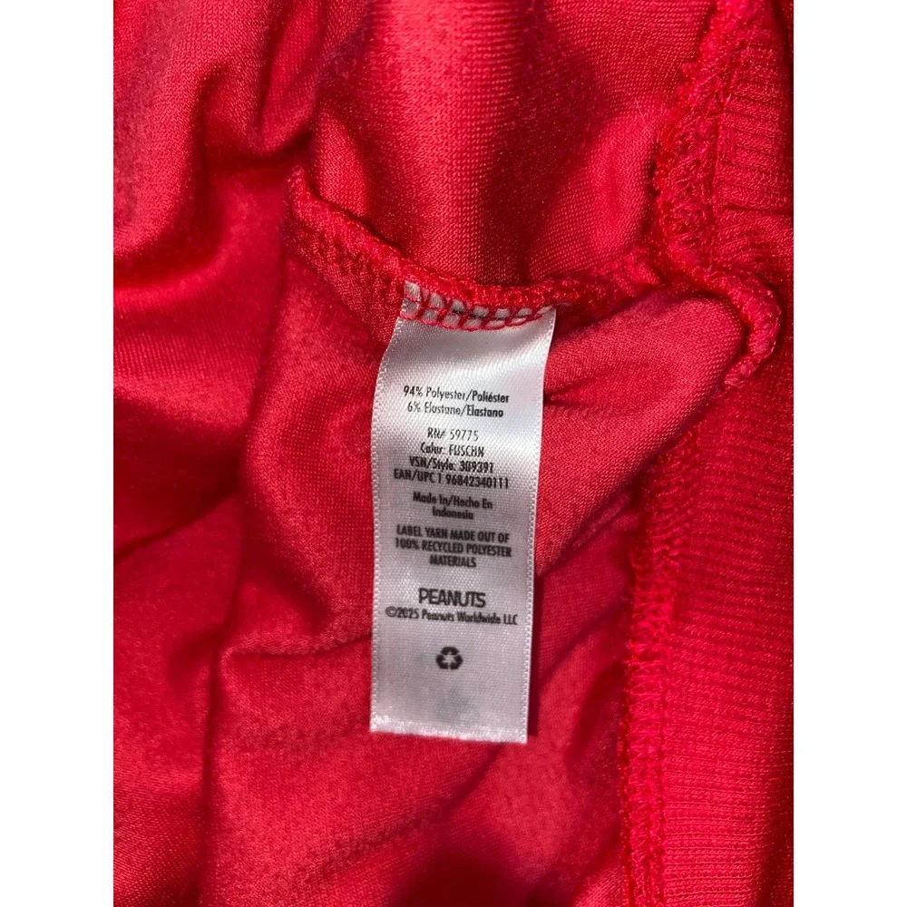 Justice Peanuts Snoopy Christmas Velour Hoodie Joggers Tracksuit Set Red Girl XL
